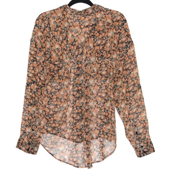 Vintage Free People Button Down Blouse Top Medium - Picture 6 of 7